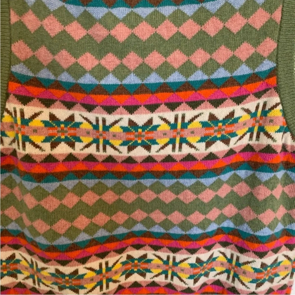 Boden Edie Fair Isle Vest in Green Heritage - Picture 12 of 14
